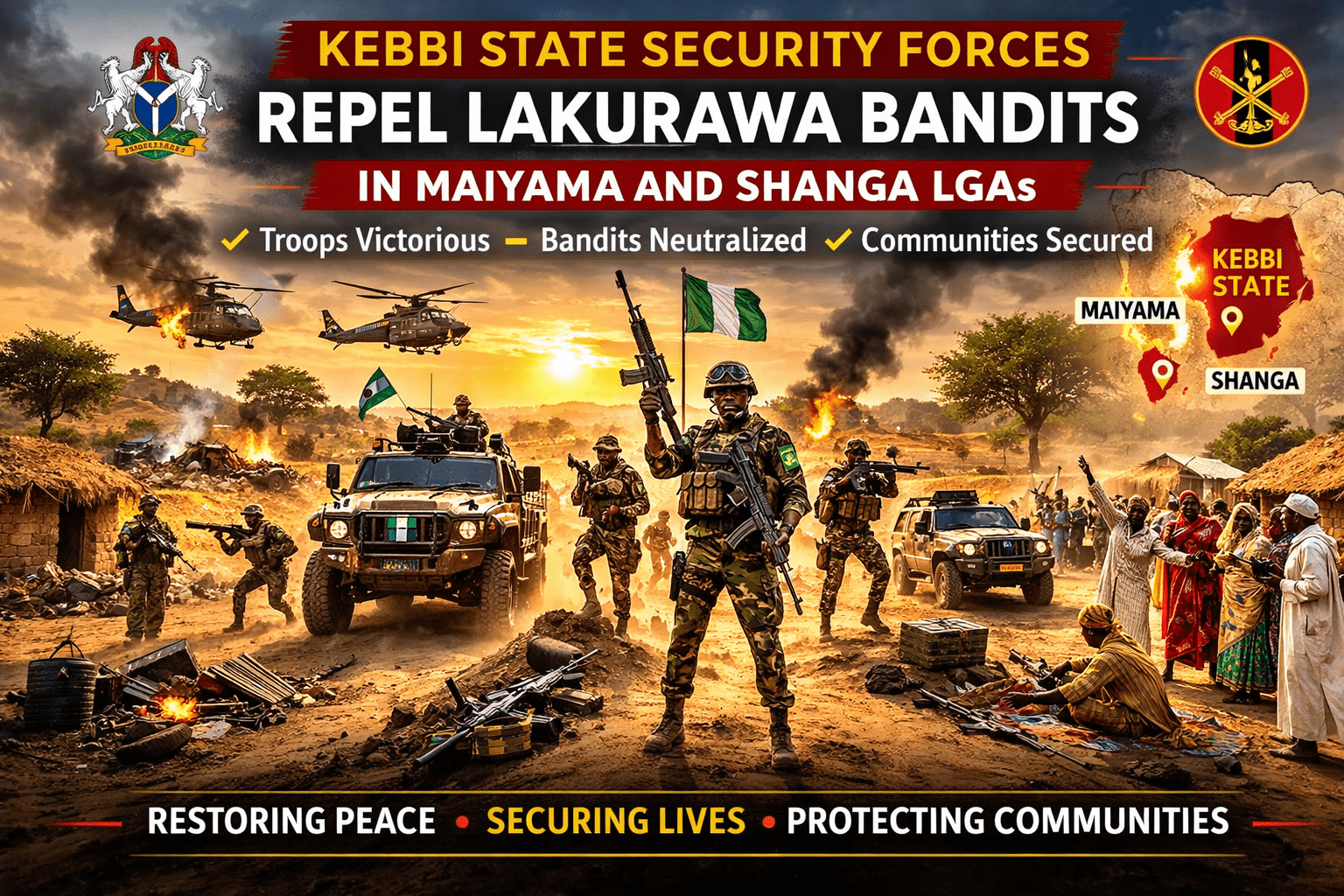 Kebbi State Security Forces Repel Lakurawa Bandits in Maiyama and Shanga