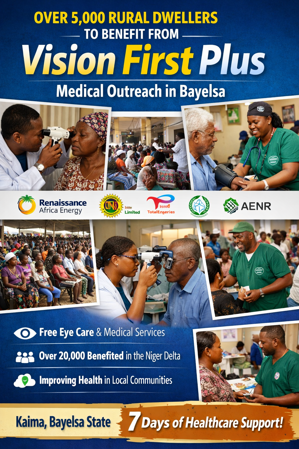 Over 5,000 Rural Dwellers to Benefit from Vision First Plus Medical Outreach in Bayelsa