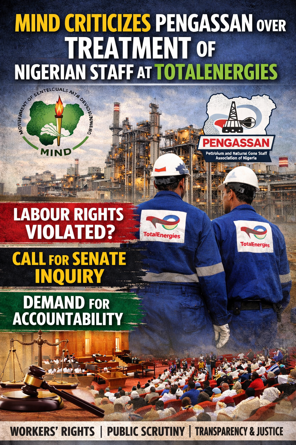 MIND Criticizes PENGASSAN Over Treatment of Nigerian Staff at TotalEnergies