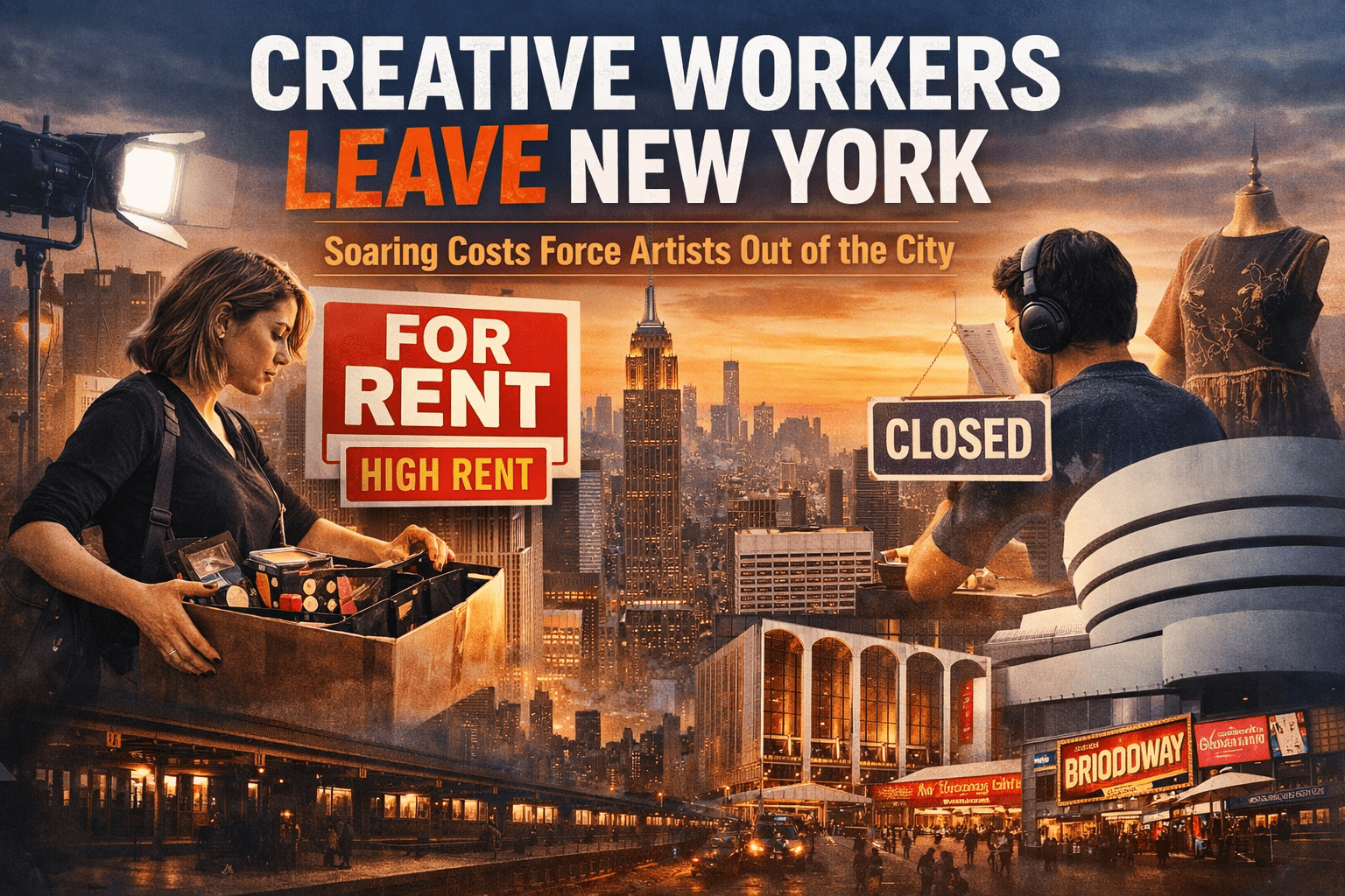 Creative Workers Leave New York as Soaring Living Costs Squeeze Arts Sector
