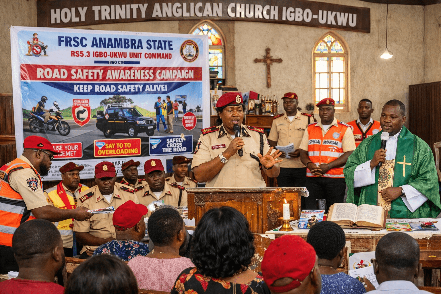 Federal Road Safety Corps Sensitises Anambra Road Users on Safety Measures at Church Advocacy in Igbo-Ukwu