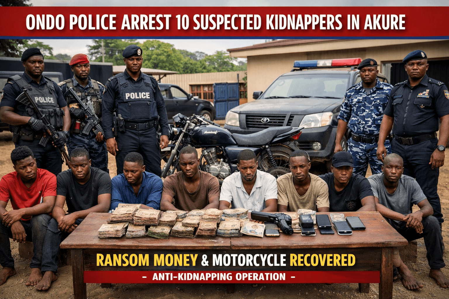 Police Arrest 10 Suspected Kidnappers, Recover Ransom in Akure