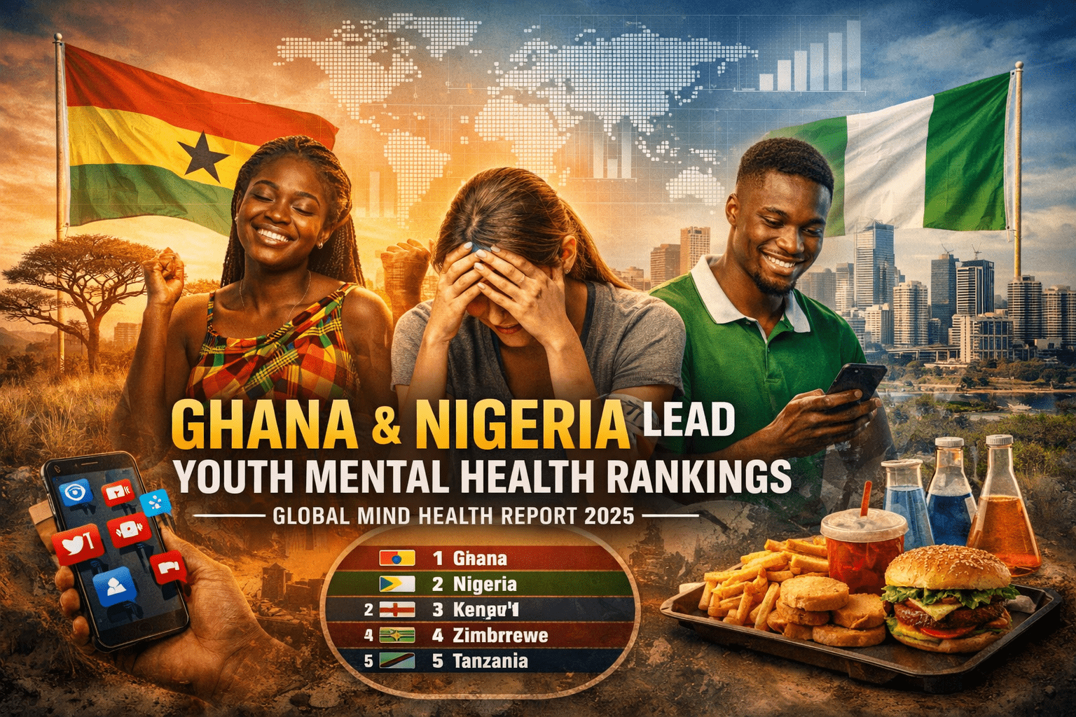 Ghana, Nigeria Lead Global Youth Mind Health Rankings – 2025 Report