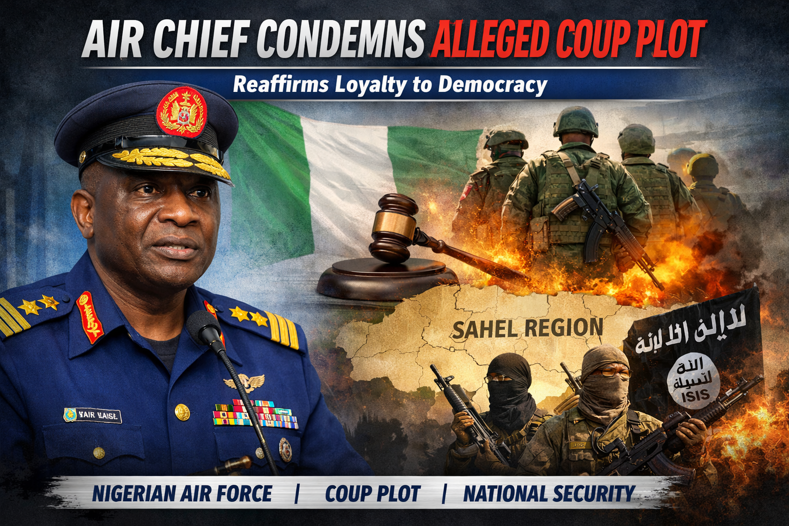 Air Chief Condemns Alleged Coup Plot, Reaffirms Loyalty to Democracy