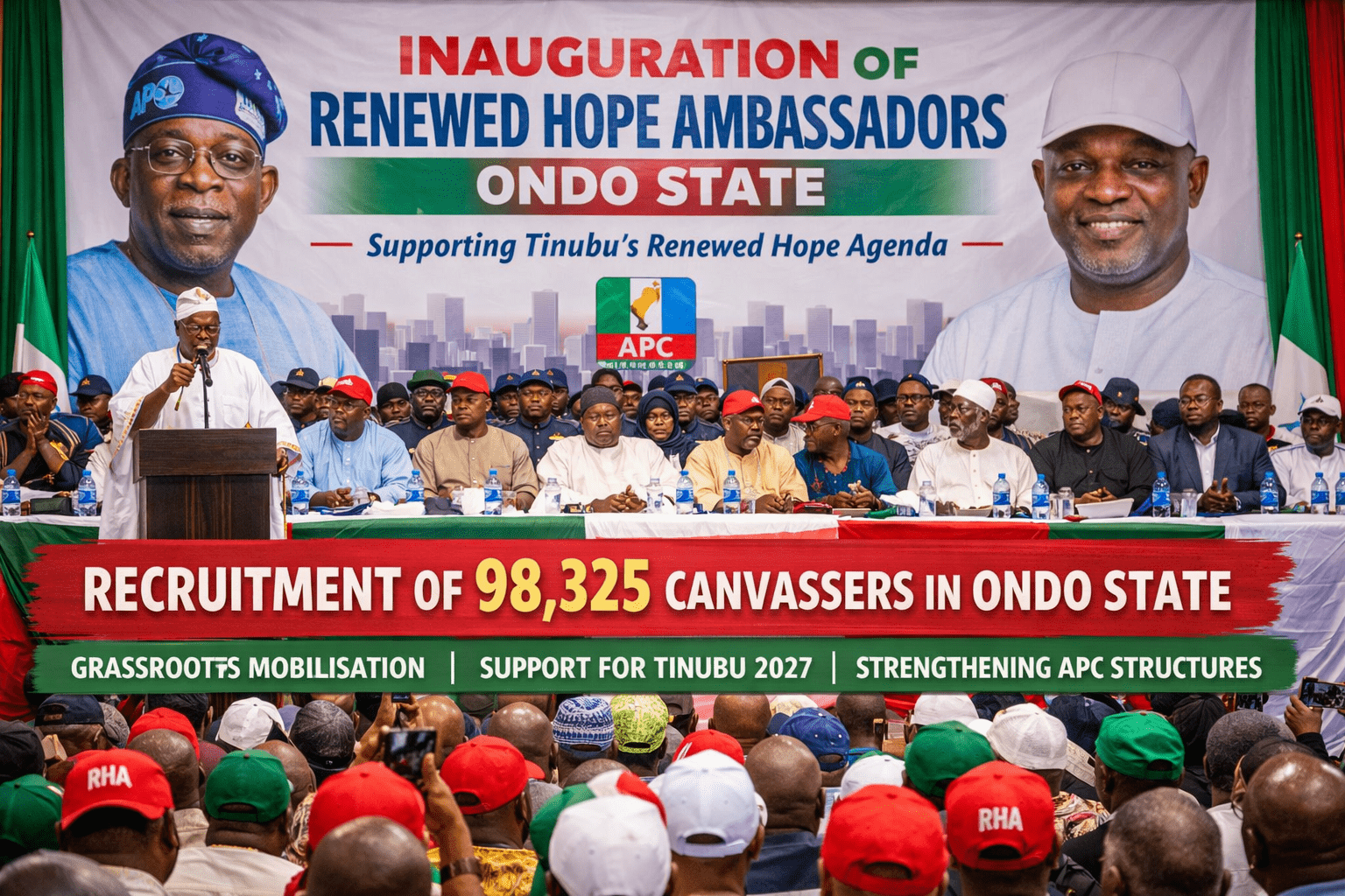 Renewed Hope Ambassadors to Recruit 98,325 Canvassers in Ondo for 2027 Election