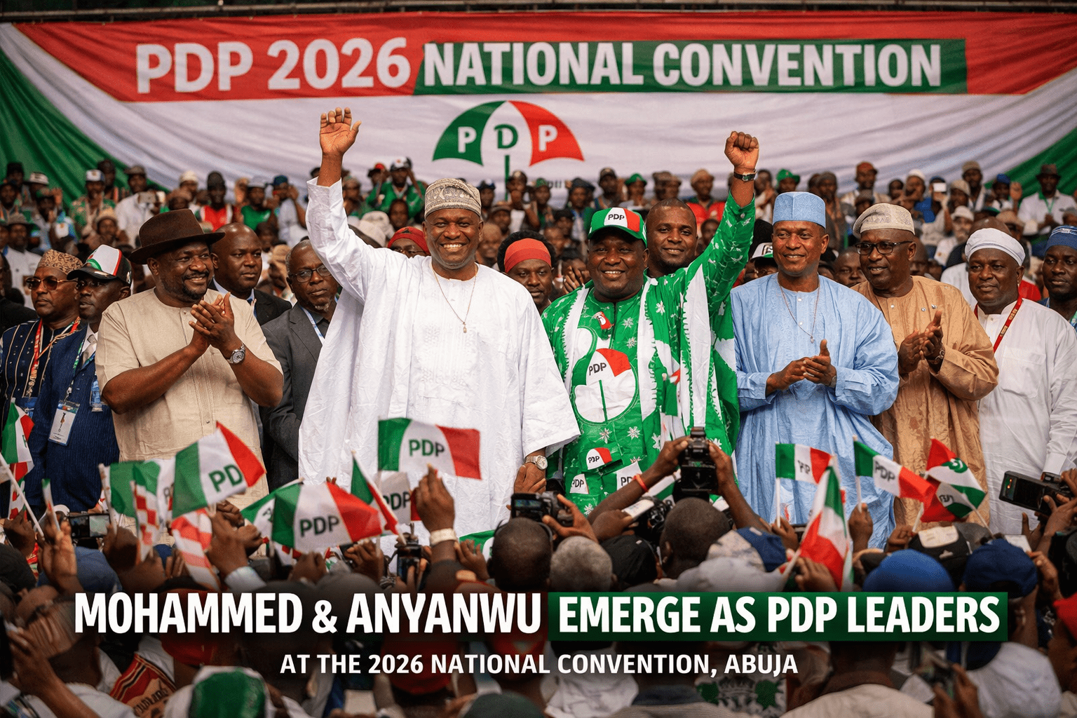 Abdulrahman Mohammed and Samuel Anyanwu Emerge as PDP Leaders at 2026 Convention