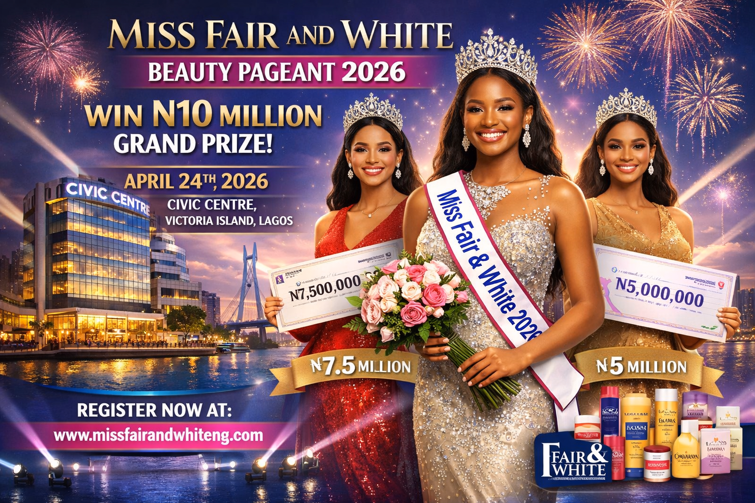 Miss Fair and White Beauty Pageant 2026 Offers N10m Grand Prize