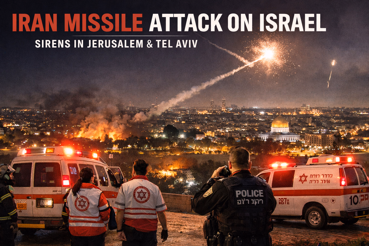 Iran Missile Attack on Israel Triggers Sirens in Jerusalem, Tel Aviv