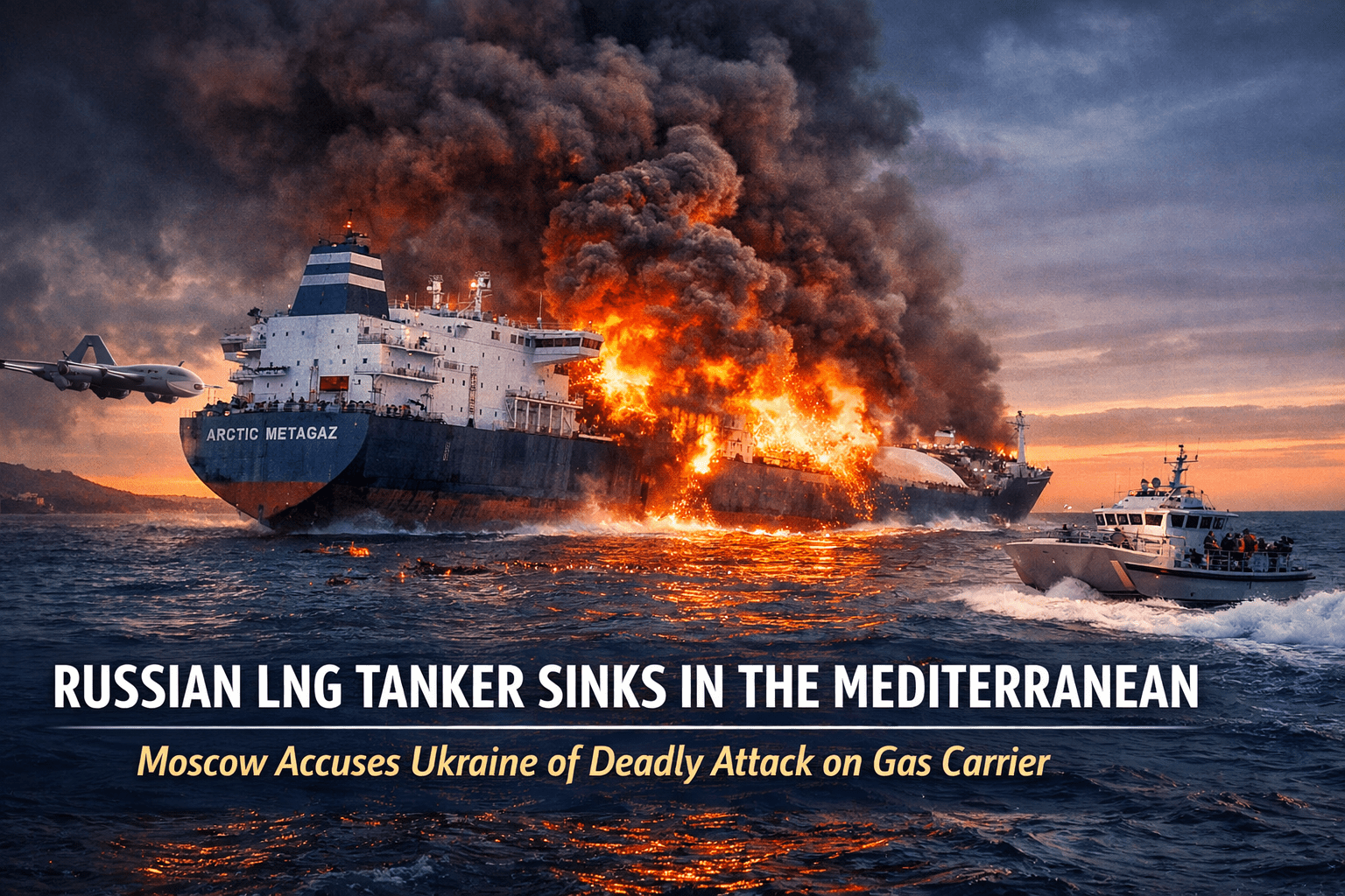 Russian LNG Tanker Sinks in Mediterranean Amid Ukraine Tensions
