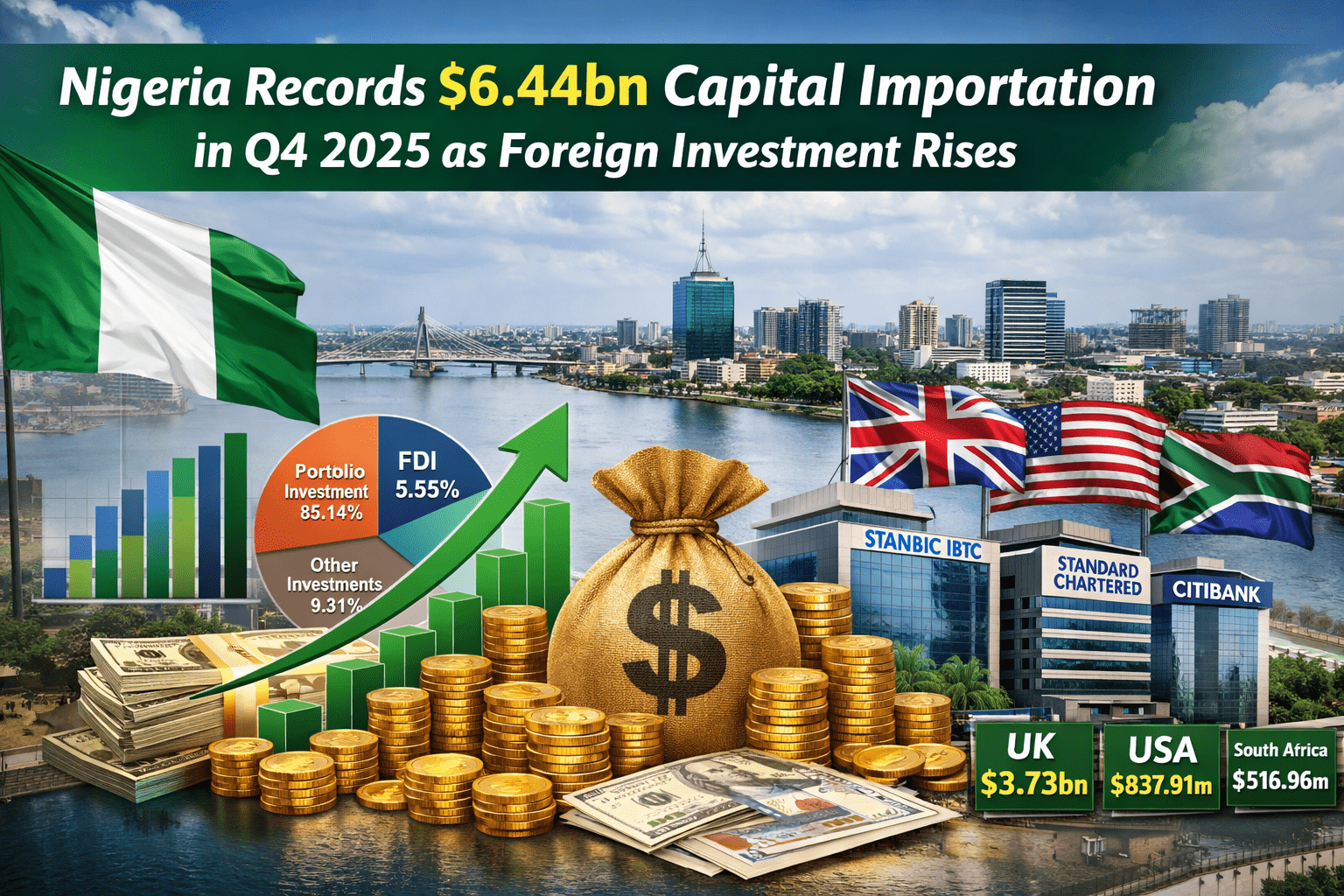 Nigeria Records $6.44bn Capital Importation in Q4 2025 as Foreign Investment Rises