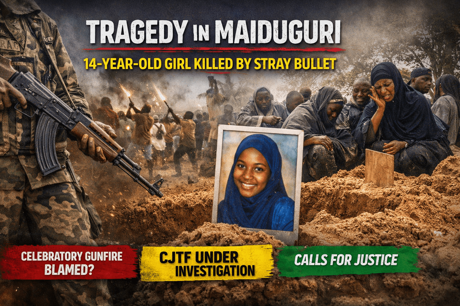 Tragedy in Maiduguri: 14-Year-Old Girl Killed by Stray Bullet