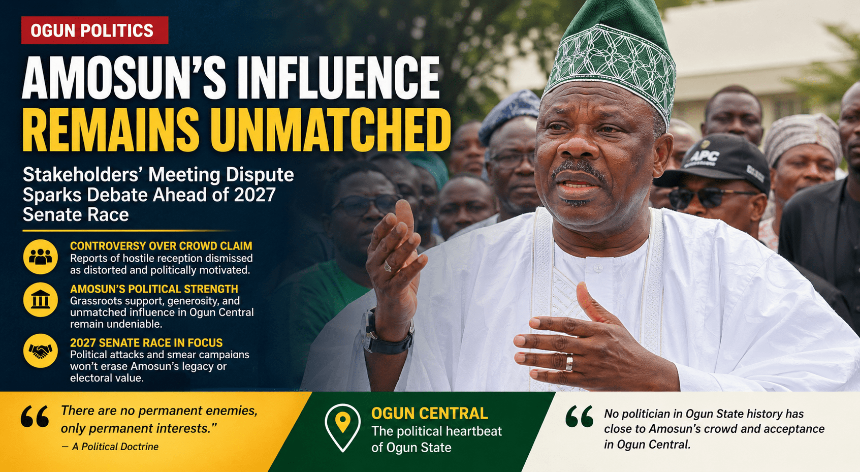 Stakeholders’ Meeting in Ogun Central: Dispute Over Amosun’s Influence Sparks Debate