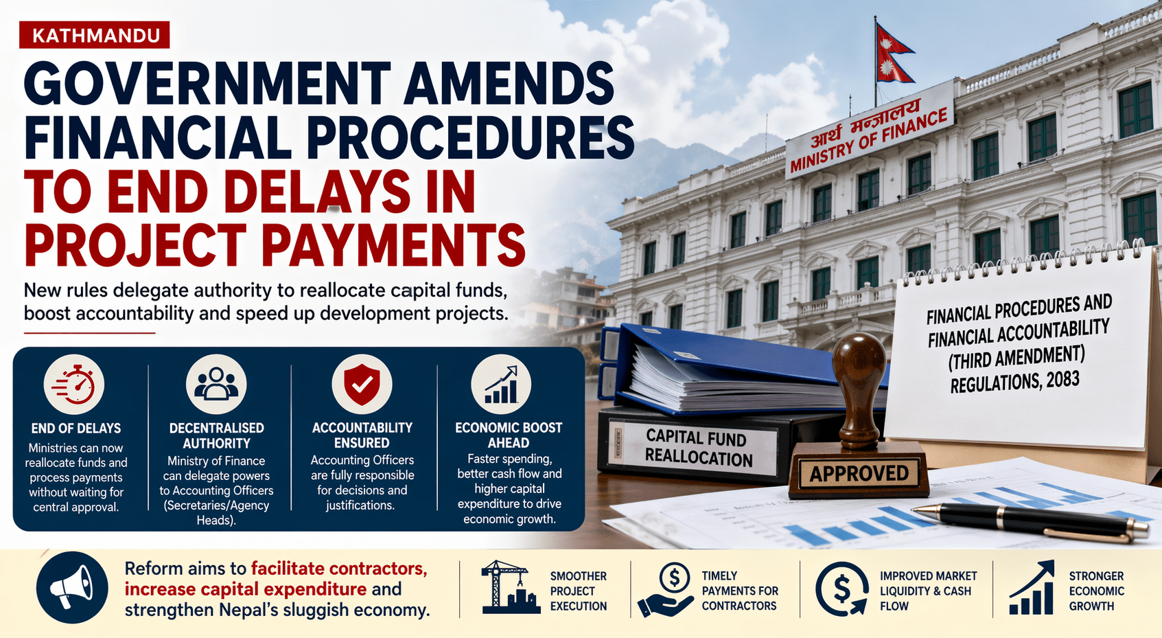 Kathmandu: Nepal Government Amends Financial Procedures to Speed Up Project Payments