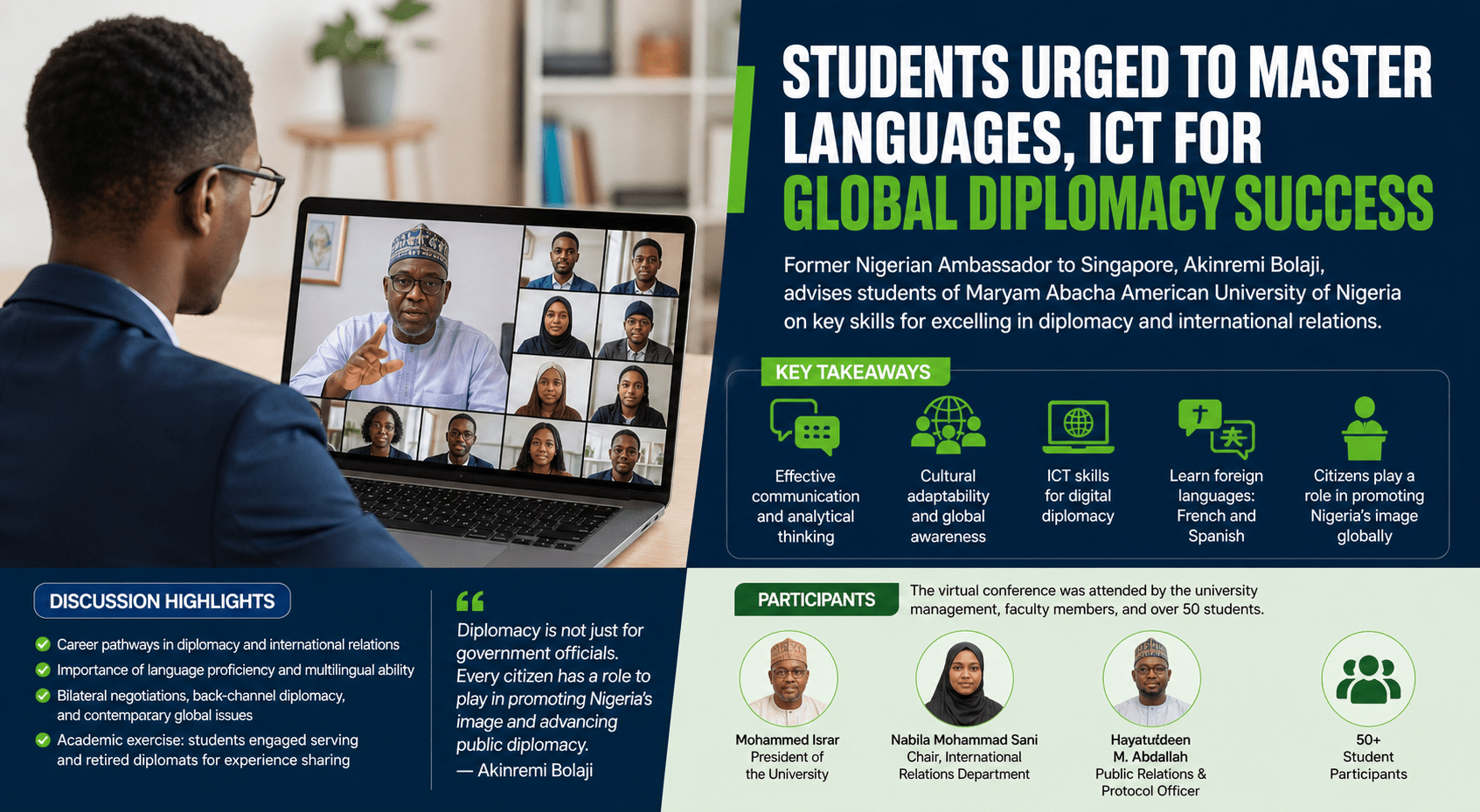 Students Urged to Master Languages, ICT for Global Diplomacy Success