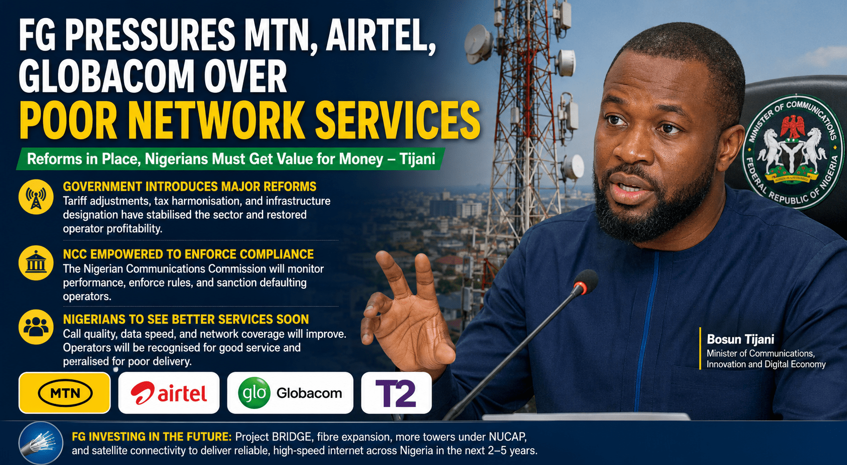 FG Pressures MTN, Airtel, Globacom Over Poor Network Services