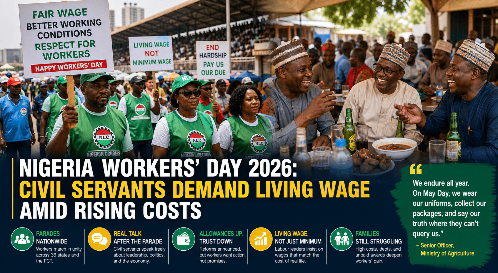 Nigeria Workers’ Day 2026: Civil Servants Demand Living Wage Amid Rising Costs