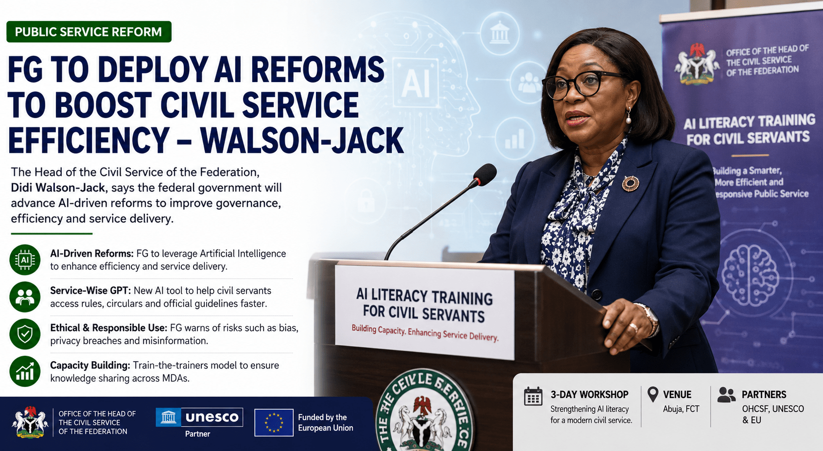 FG to Deploy AI Reforms to Boost Civil Service Efficiency — Walson-Jack