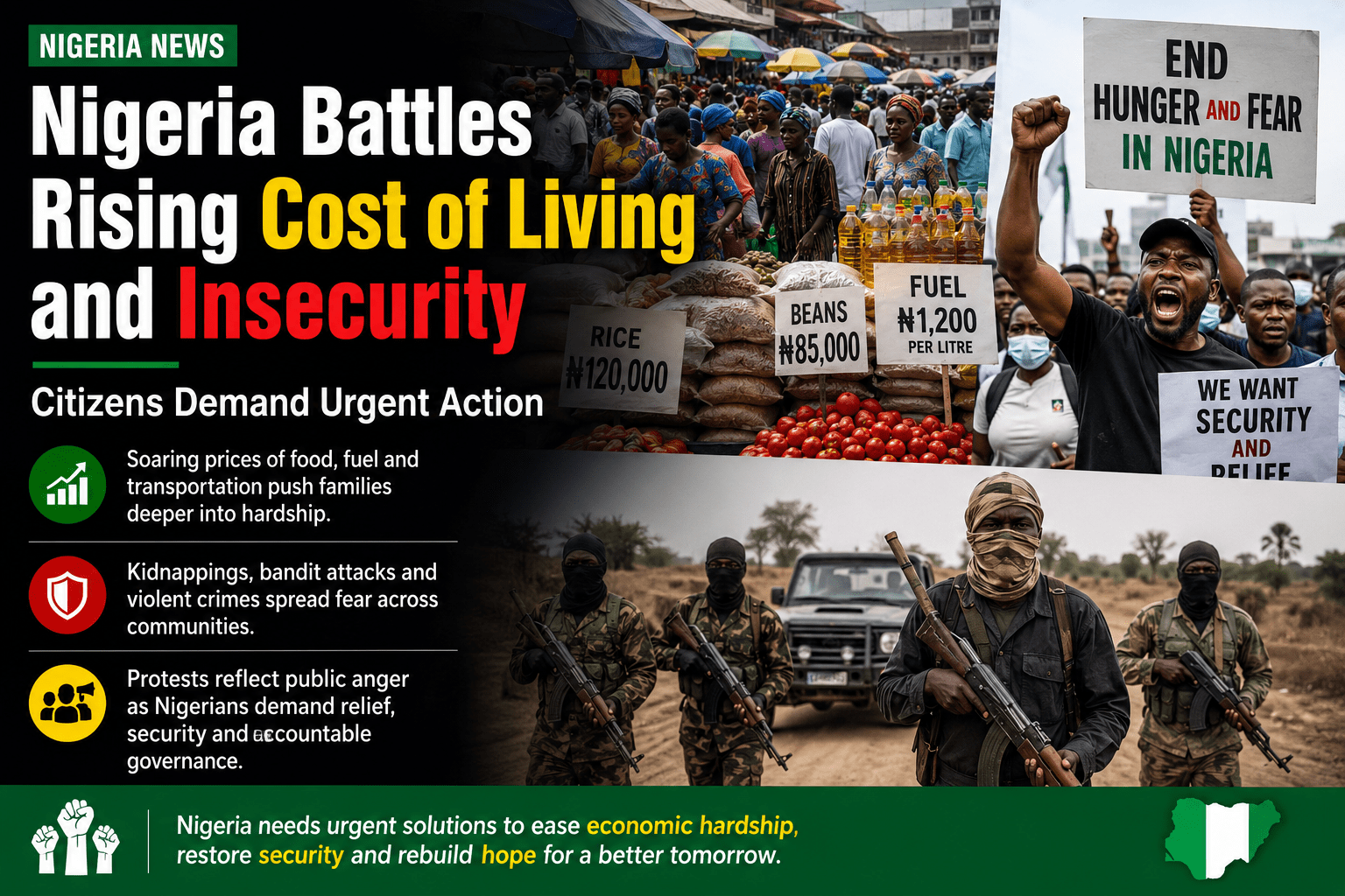 Nigeria Battles Rising Cost of Living and Insecurity as Citizens Demand Urgent Action