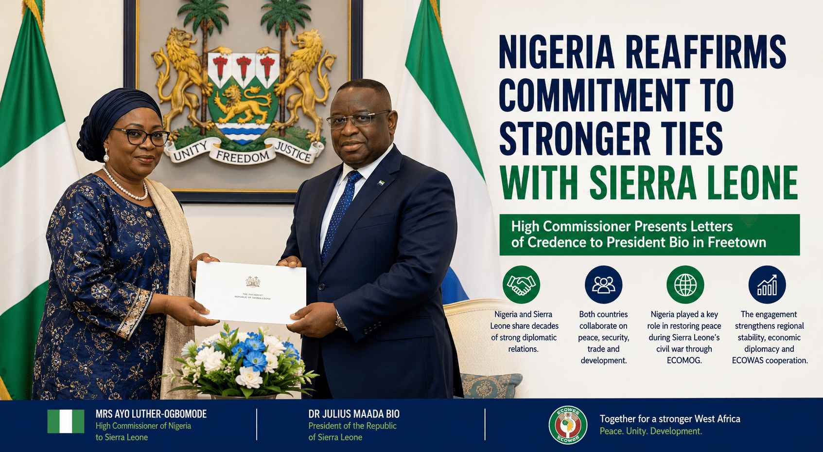 Nigeria Reaffirms Commitment to Stronger Diplomatic Relations with Sierra Leone