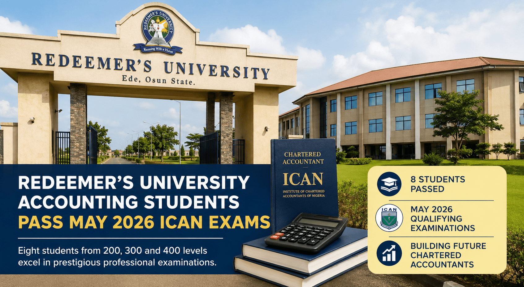 Redeemer’s University Accounting Students Pass May 2026 ICAN Exams
