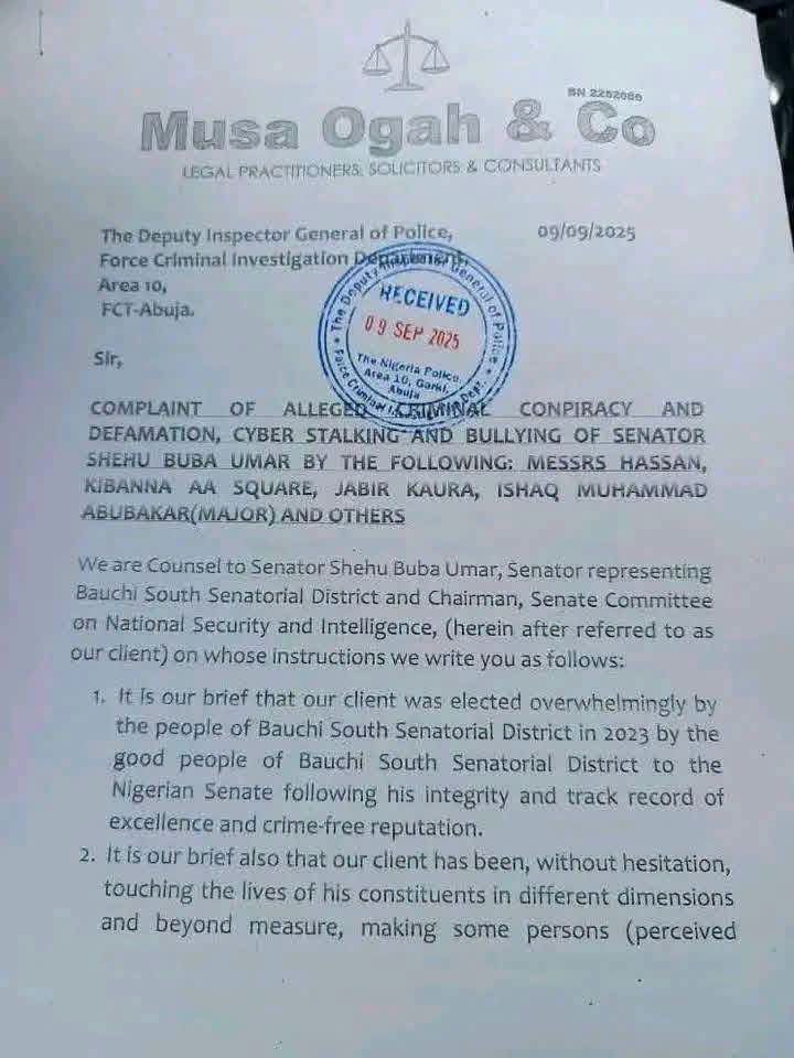 Senator Shehu Buba Seeks Legal Action, Challenges Hassan to Present Evidence